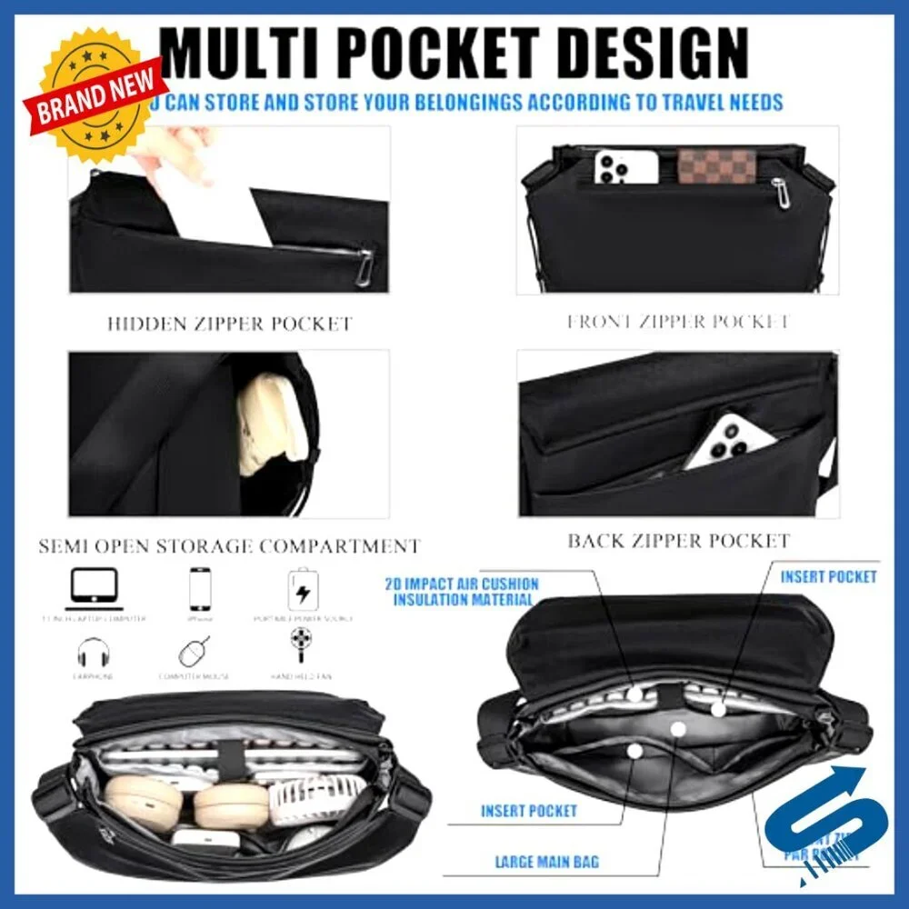 Waterproof Messenger Bag Fits 12